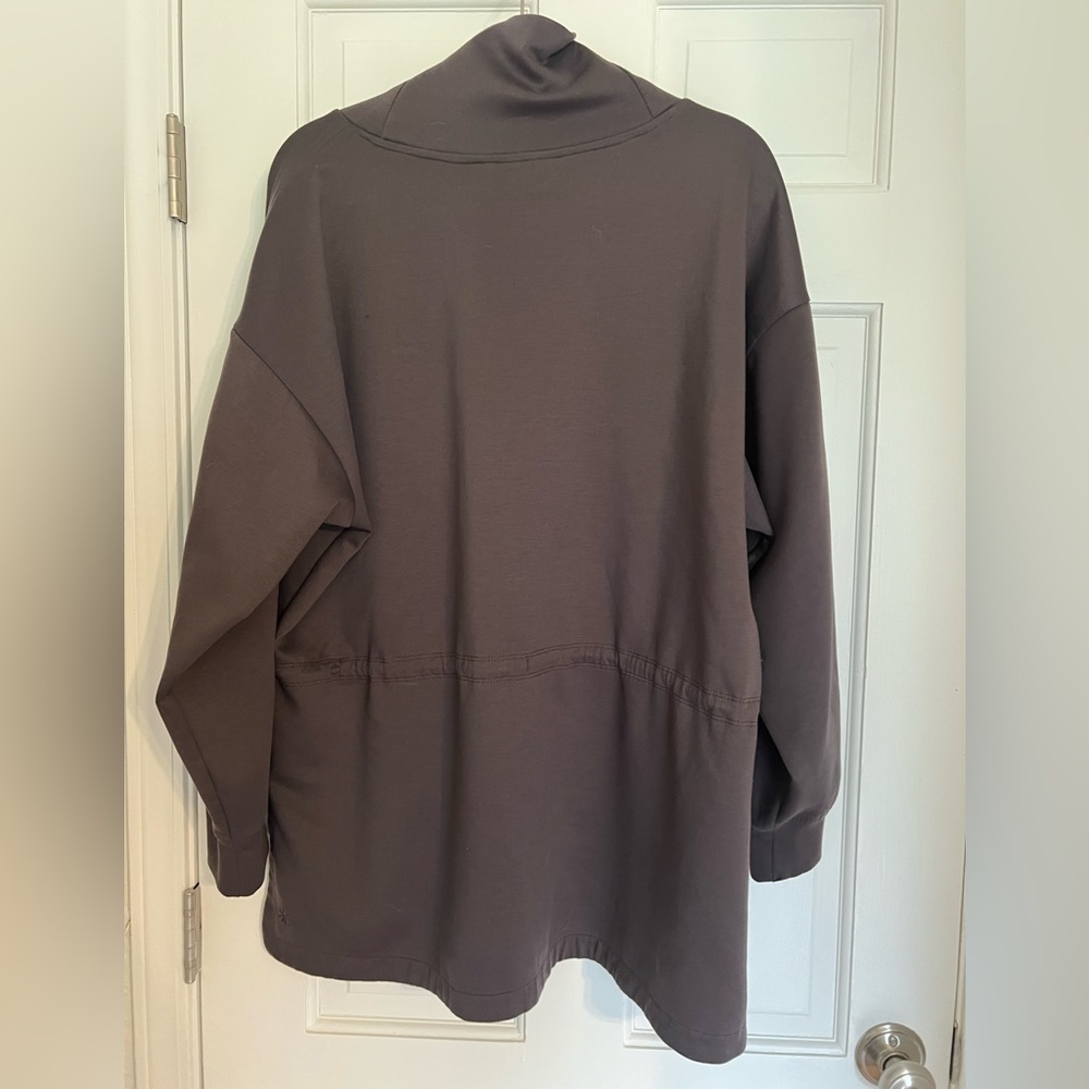 Athleta Allure cinch sweatshirt woman’s plus size 1x shale brown gray euc - Picture 6 of 6
